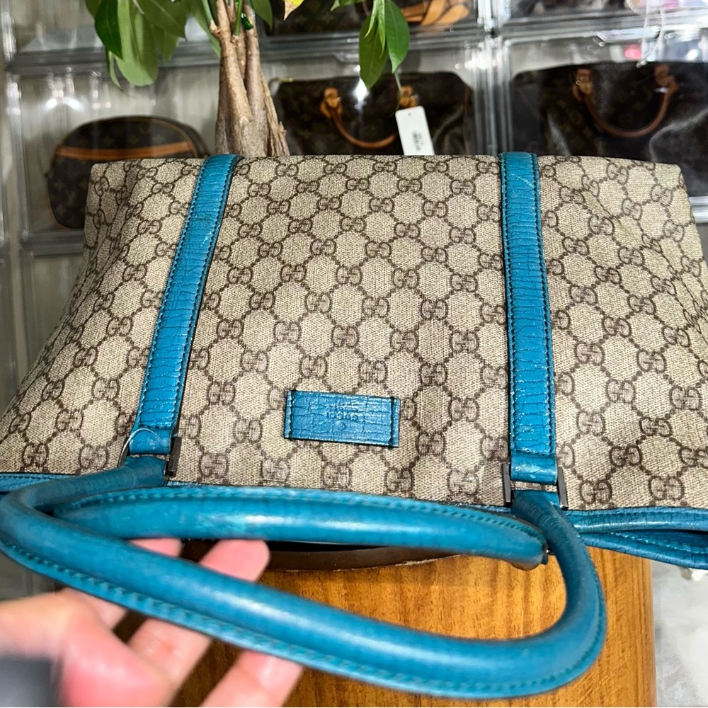 Authentic Gucci brown and Blue Tote Bag - Picture 5 of 8